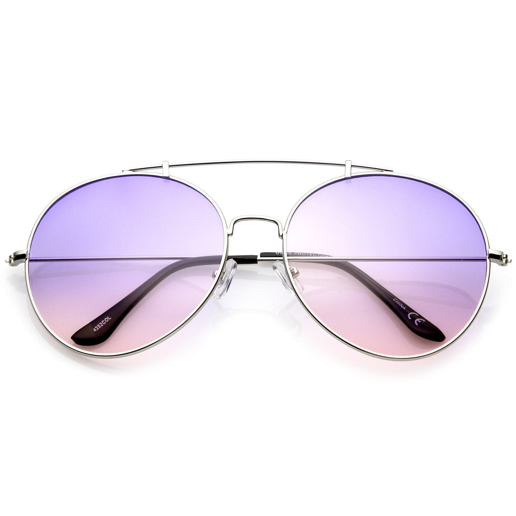 Retro Indie Oversize Gradient Lens Aviator Sunglasses A942