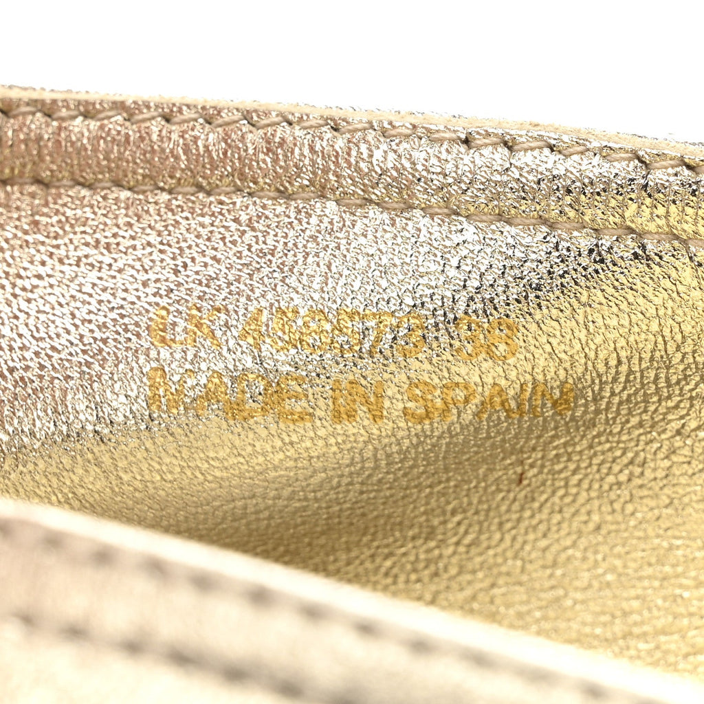 Metallic Lambskin Monogram Espadrilles 38 Platino