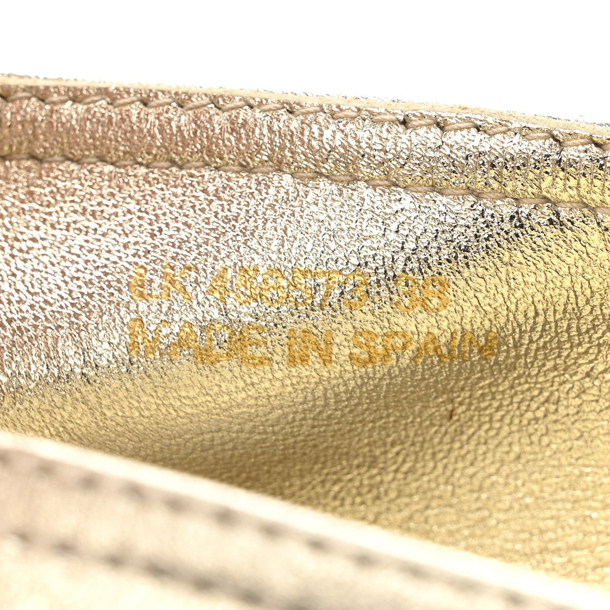 Metallic Lambskin Monogram Espadrilles 38 Platino