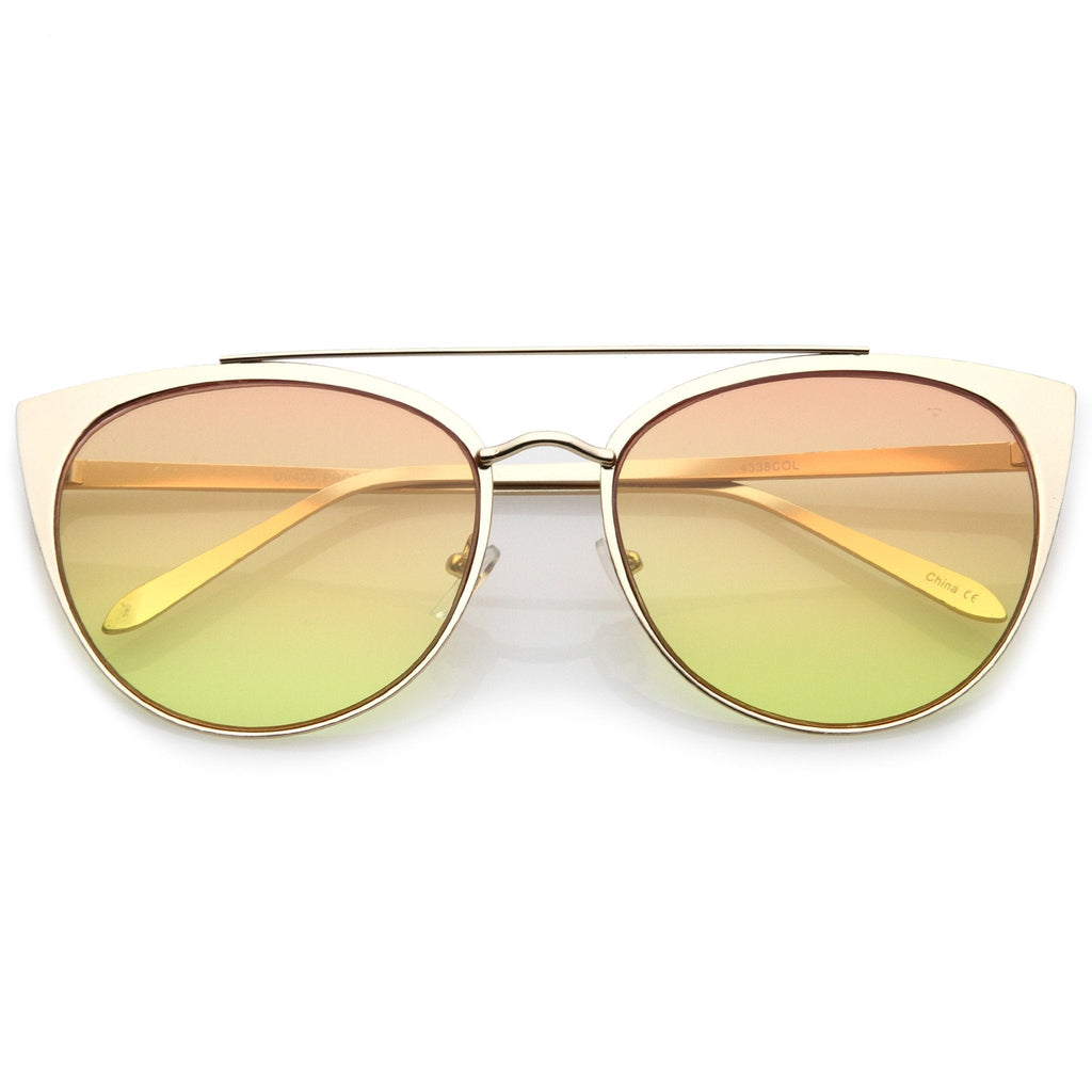 Women's Oversize Laser Cut Cat Eye Sunglasses C207