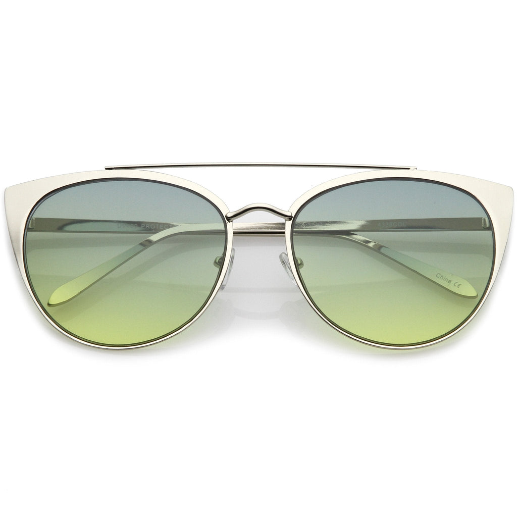 Women's Oversize Laser Cut Cat Eye Sunglasses C207