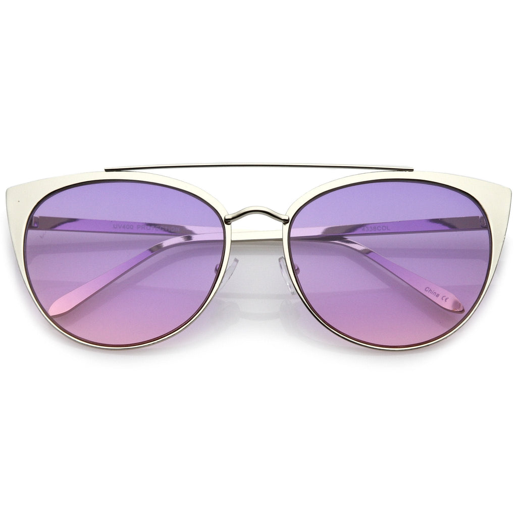 Women's Oversize Laser Cut Cat Eye Sunglasses C207