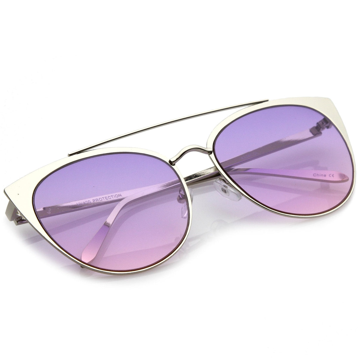 Women's Oversize Laser Cut Cat Eye Sunglasses C207