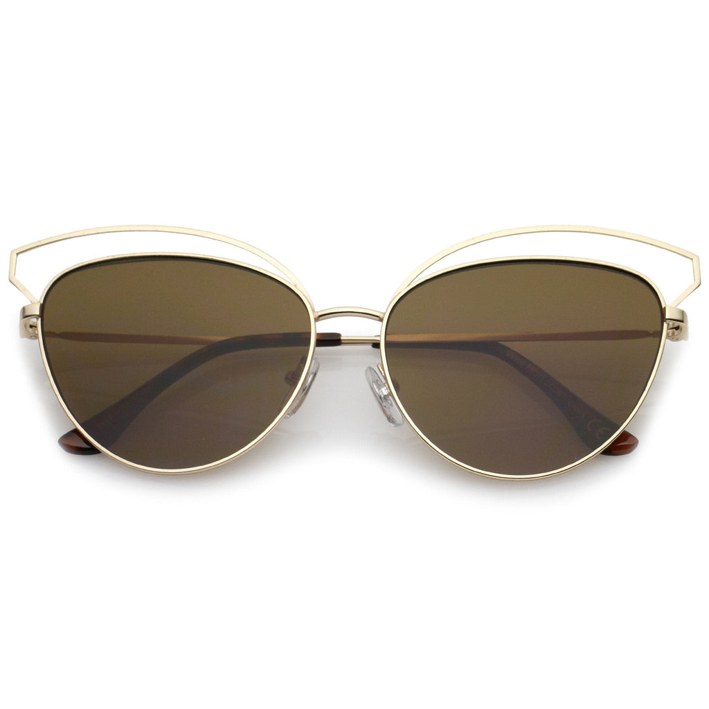 Women's Slim Laser Cut Cat Eye Sunglasses A759