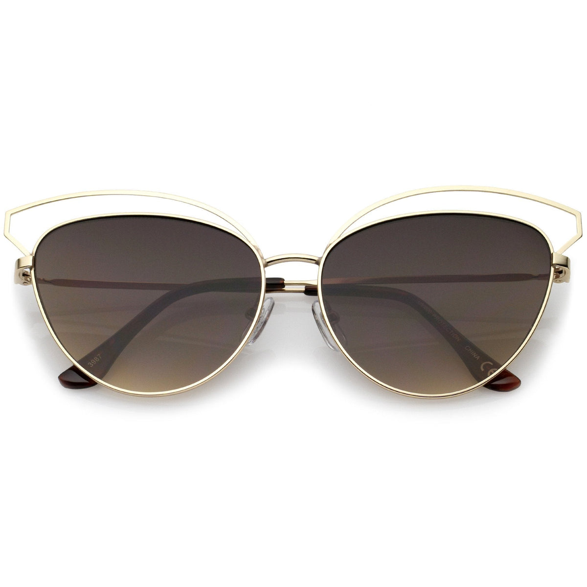 Women's Slim Laser Cut Cat Eye Sunglasses A759