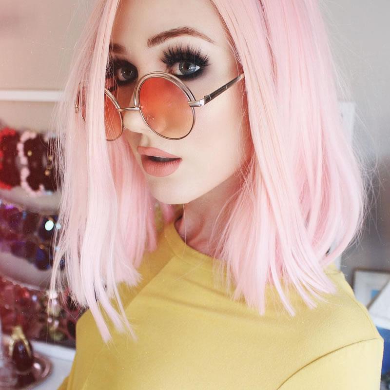 Women's Indie Retro Round Flat Lens Metal Sunglasses C060