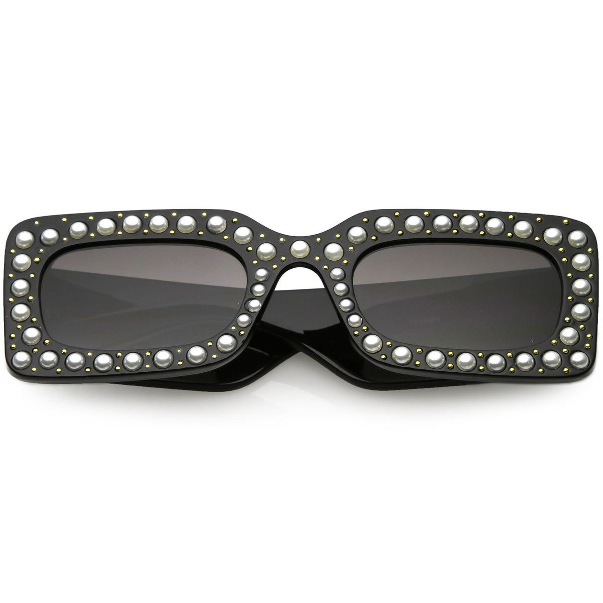 Retro Rectangular Handcrafted Rhinestone Sunglasses C611