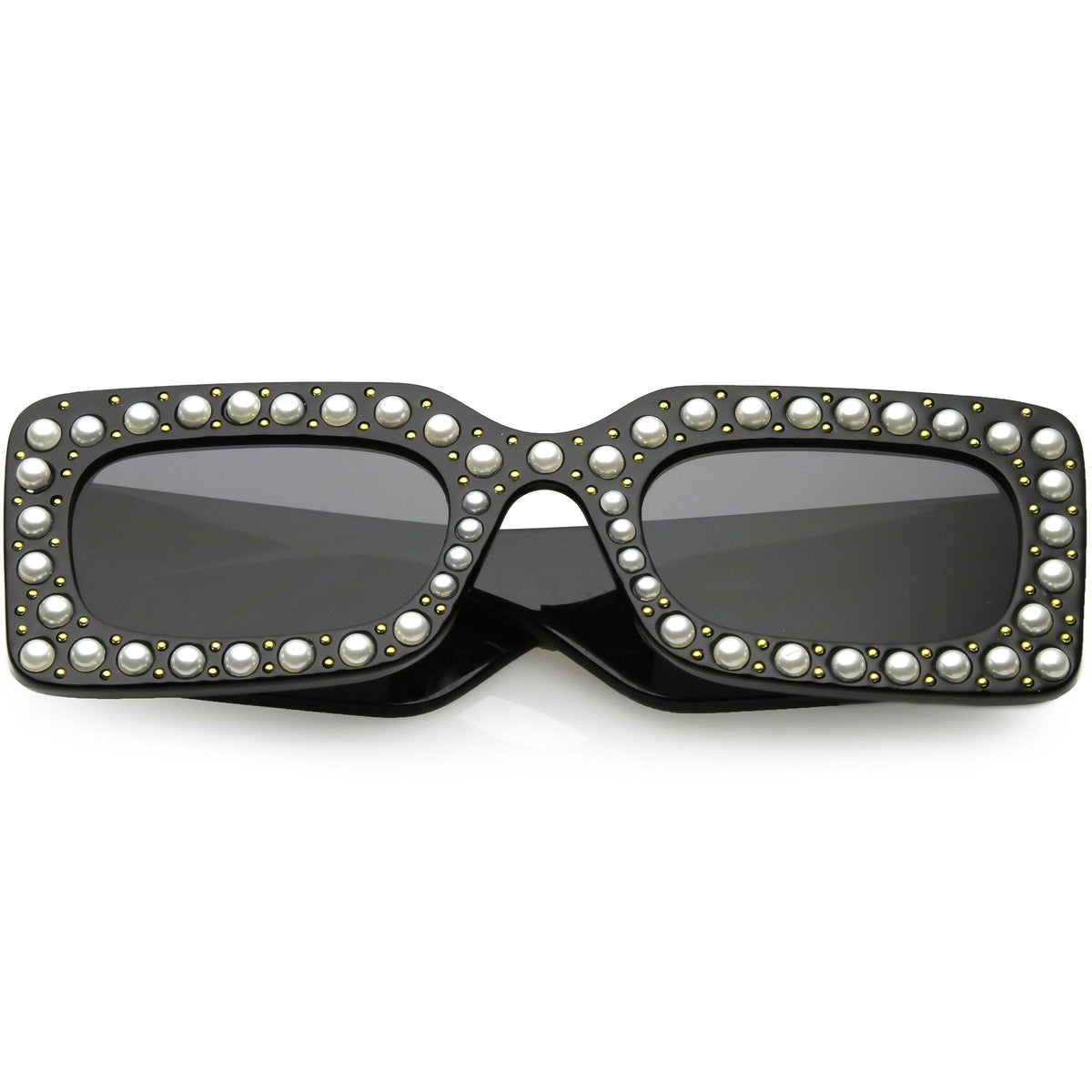 Retro Rectangular Handcrafted Rhinestone Sunglasses C611