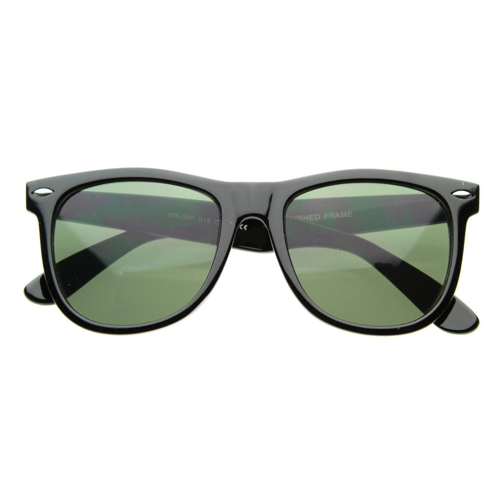 Large Vintage Classic 80s Horned Rim Sunglasses 2373 G15 54mm