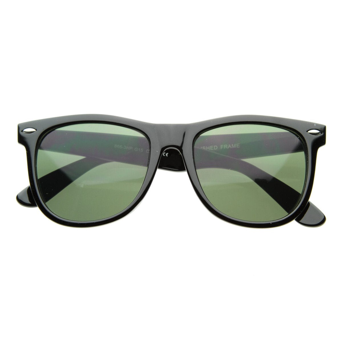 Large Vintage Classic 80s Horned Rim Sunglasses 2373 G15 54mm