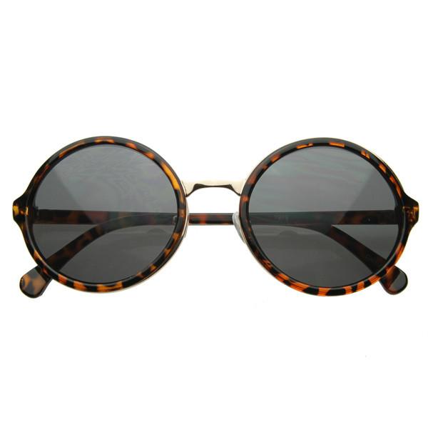 Vintage Steampunk Classic Round Sunglasses Metal Bridge 8407