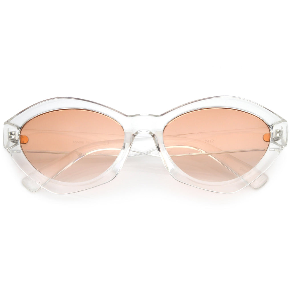 Women's Retro Modern Oval Flat Lens Sunglasses C603