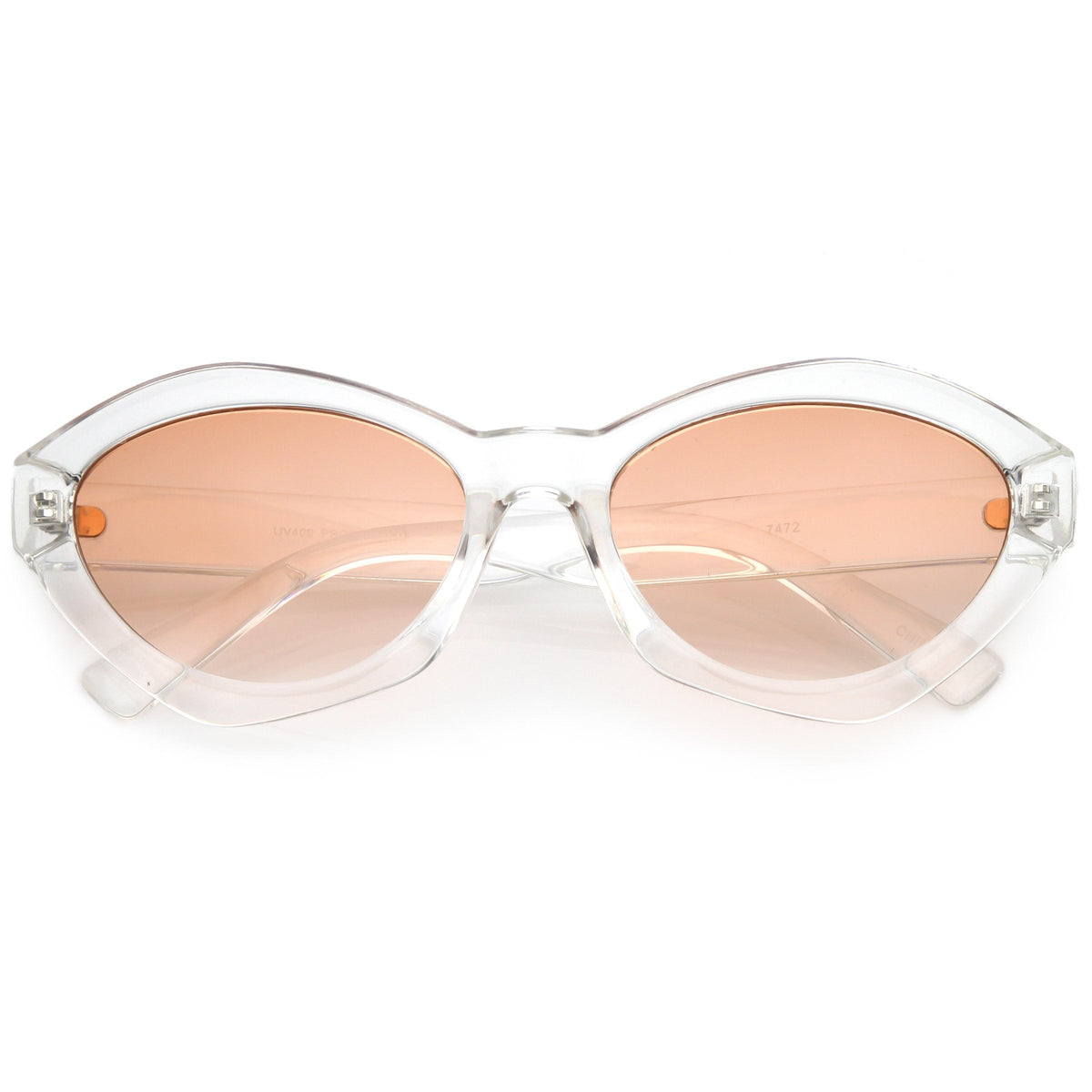 Women's Retro Modern Oval Flat Lens Sunglasses C603