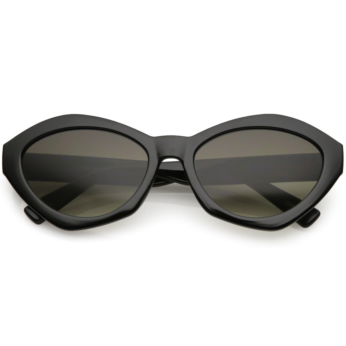 Women's Retro Modern Oval Flat Lens Sunglasses C603