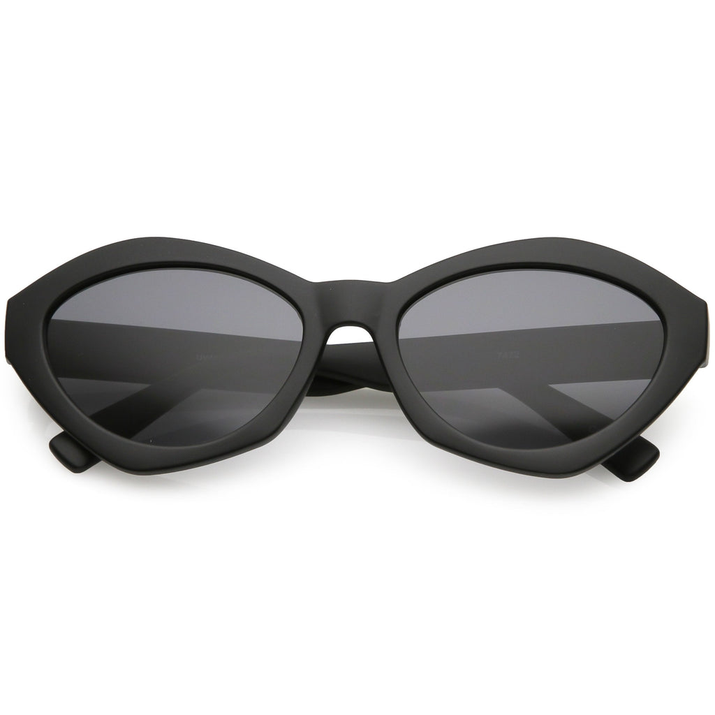 Women's Retro Modern Oval Flat Lens Sunglasses C603
