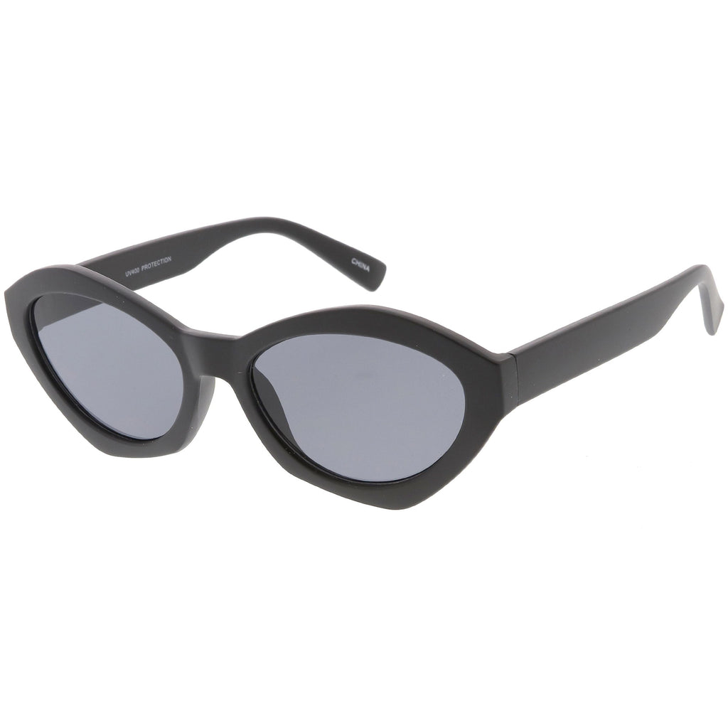 Women's Retro Modern Oval Flat Lens Sunglasses C603