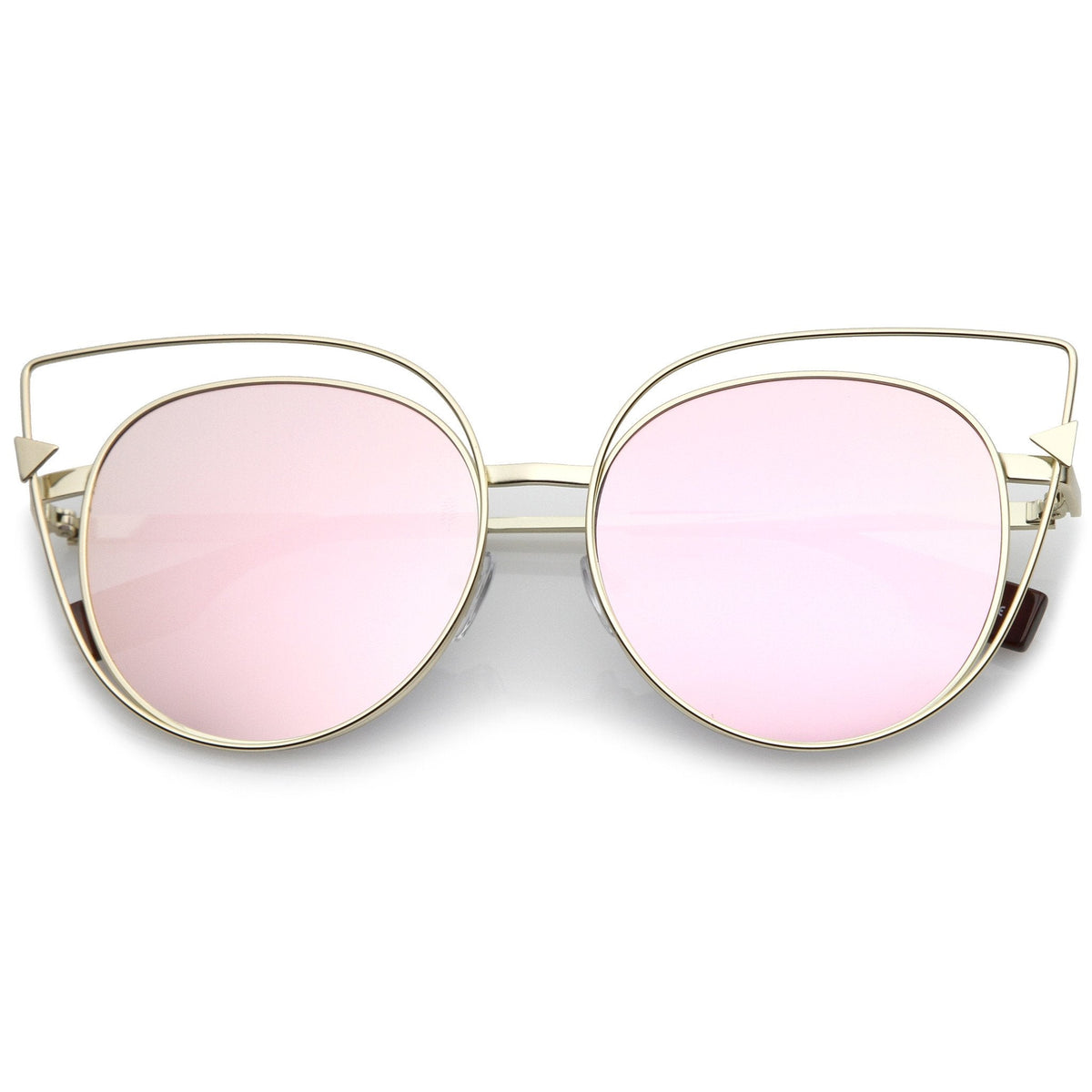 Women's Oversize Laser Cut Mirrored Flat Lens Sunglasses C085