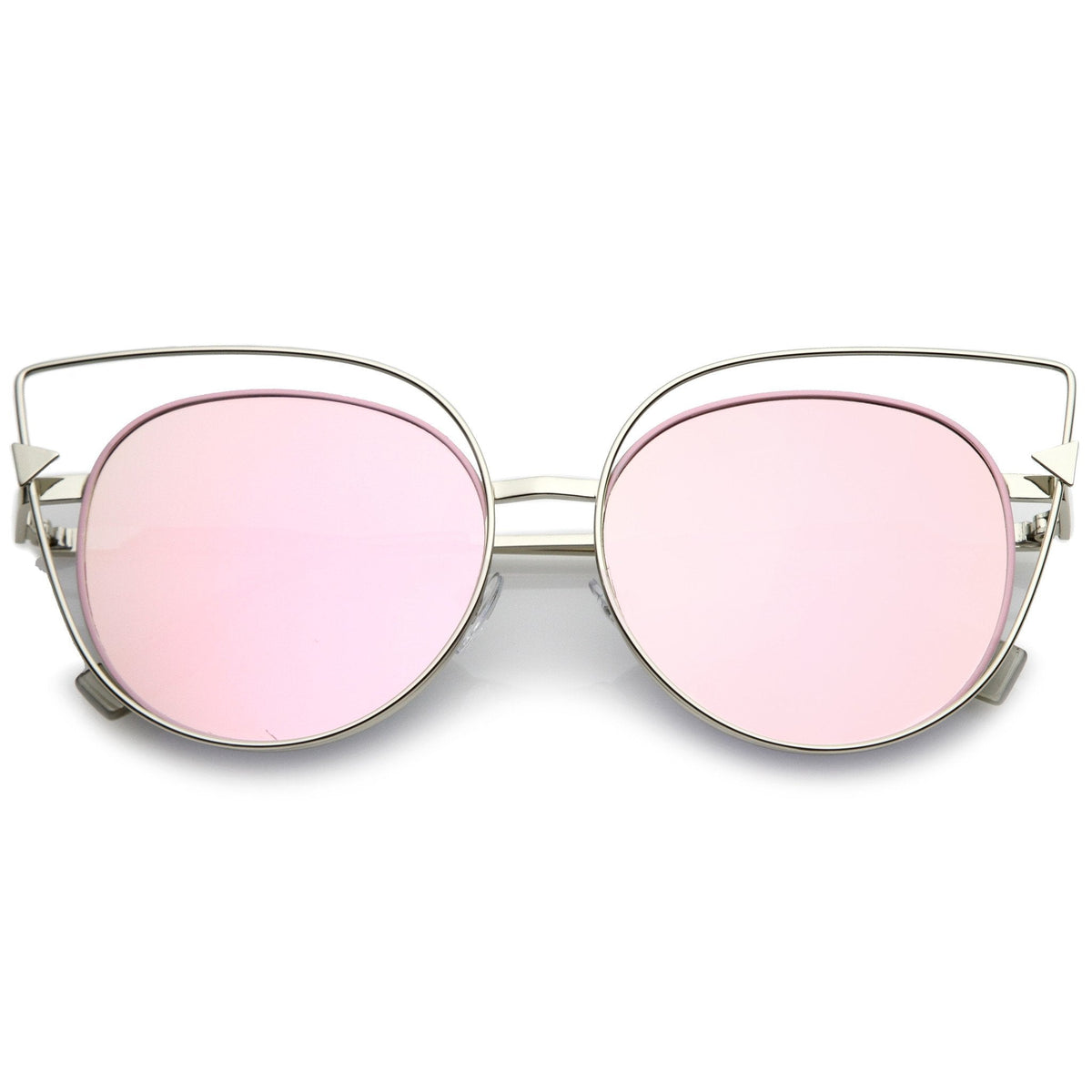 Women's Oversize Laser Cut Mirrored Flat Lens Sunglasses C085