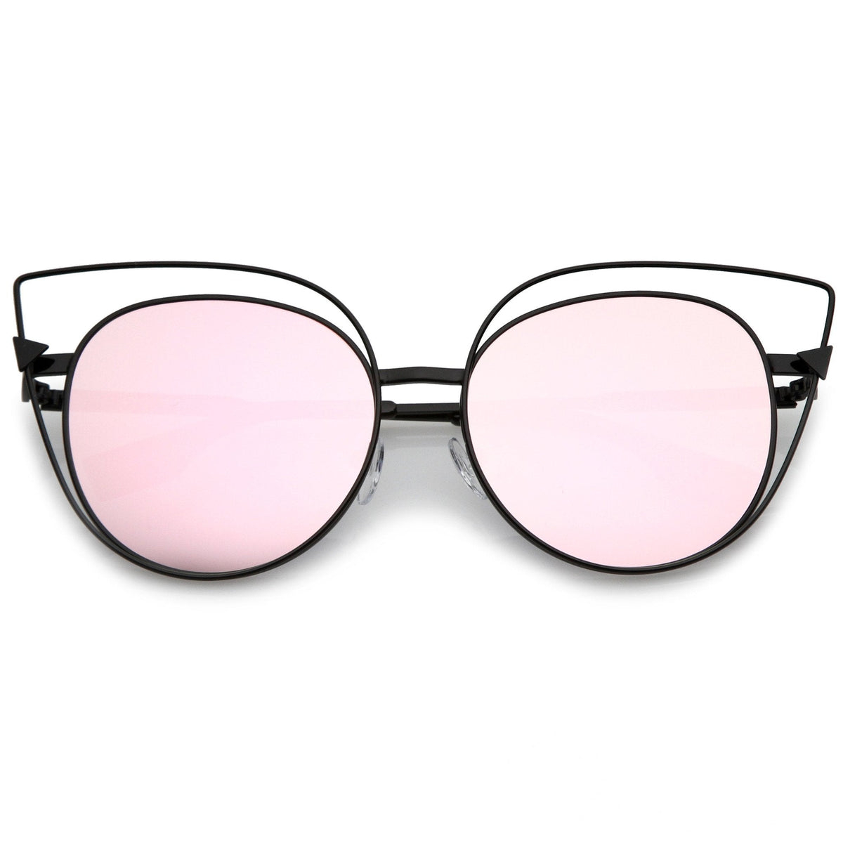 Women's Oversize Laser Cut Mirrored Flat Lens Sunglasses C085