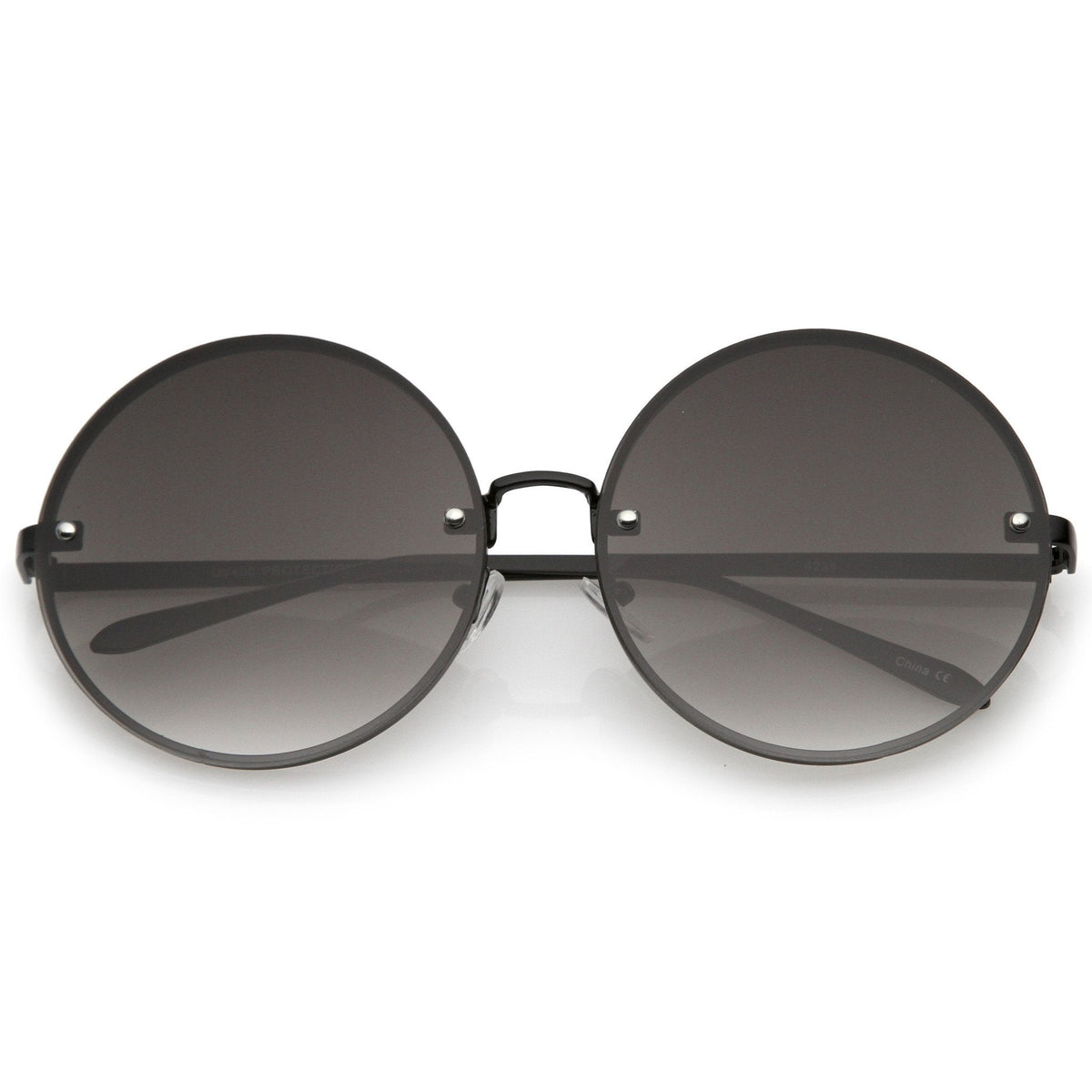 Women's Retro Oversize Round Flat Lens Sunglasses A893