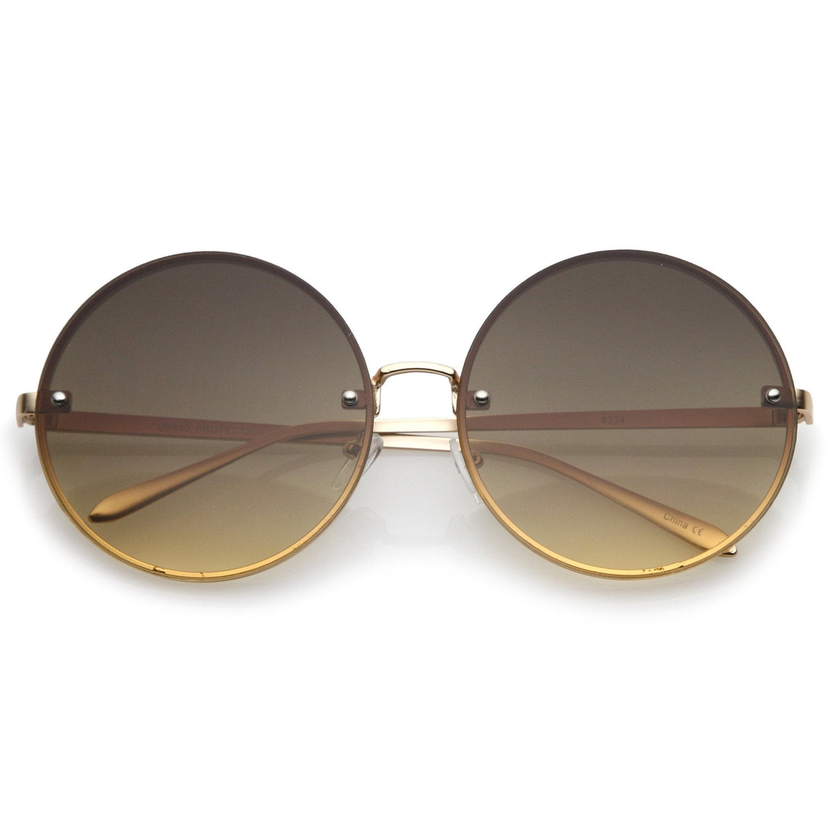Women's Retro Oversize Round Flat Lens Sunglasses A893