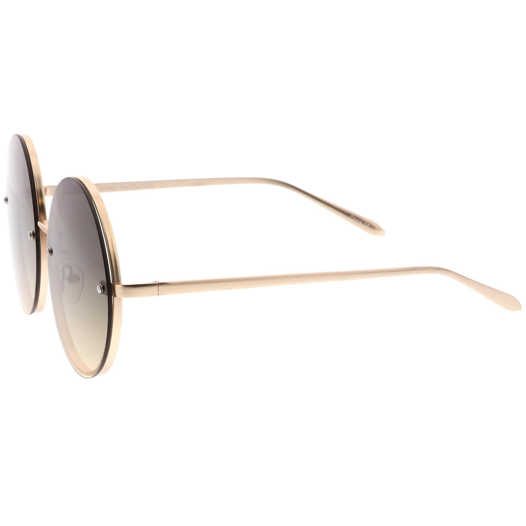 Women's Retro Oversize Round Flat Lens Sunglasses A893