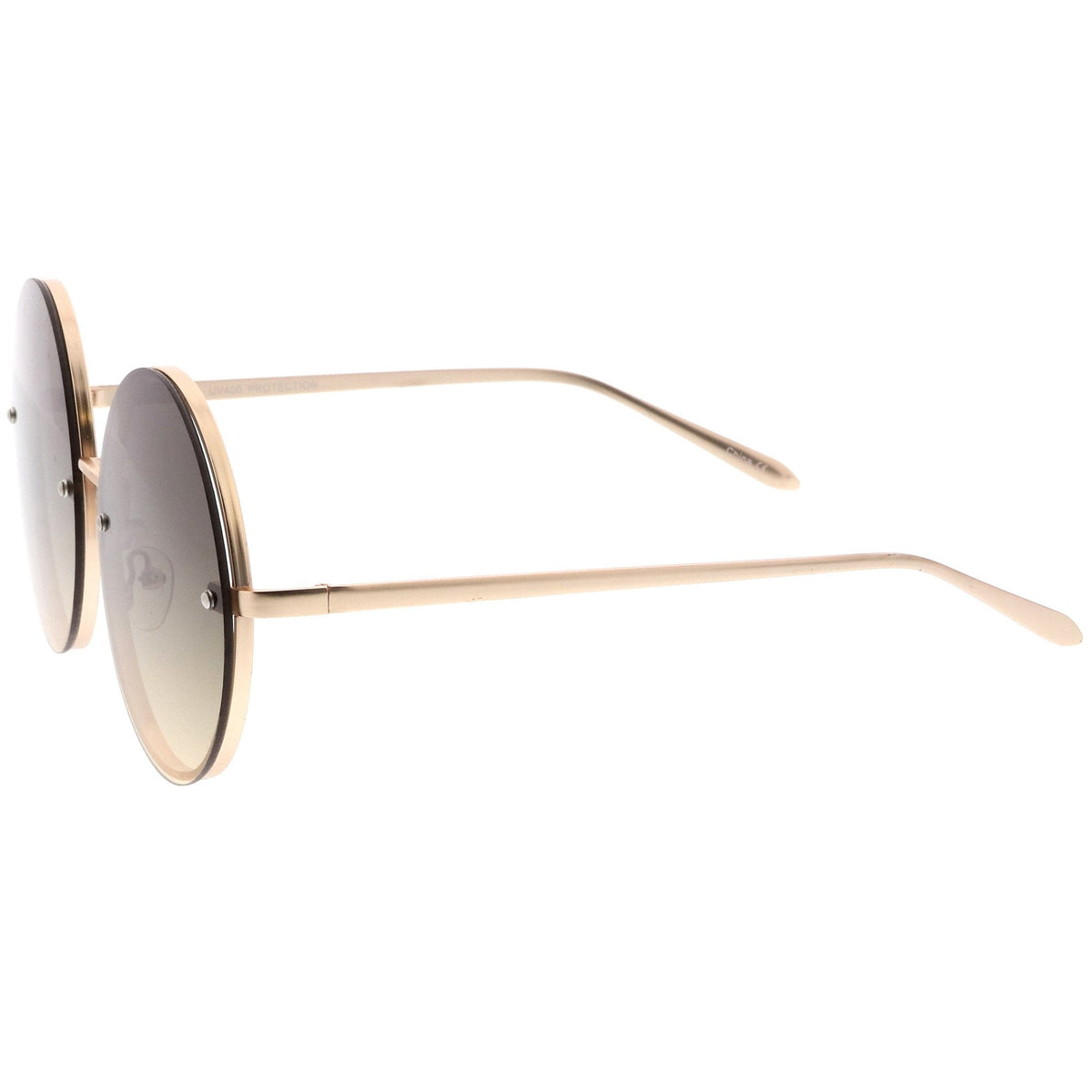 Women's Retro Oversize Round Flat Lens Sunglasses A893