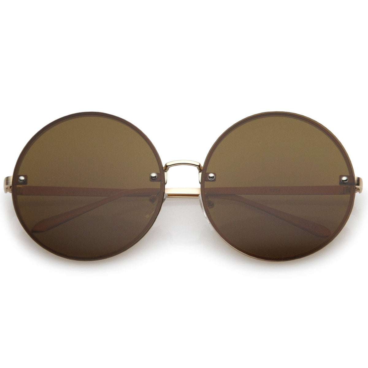 Women's Retro Oversize Round Flat Lens Sunglasses A893