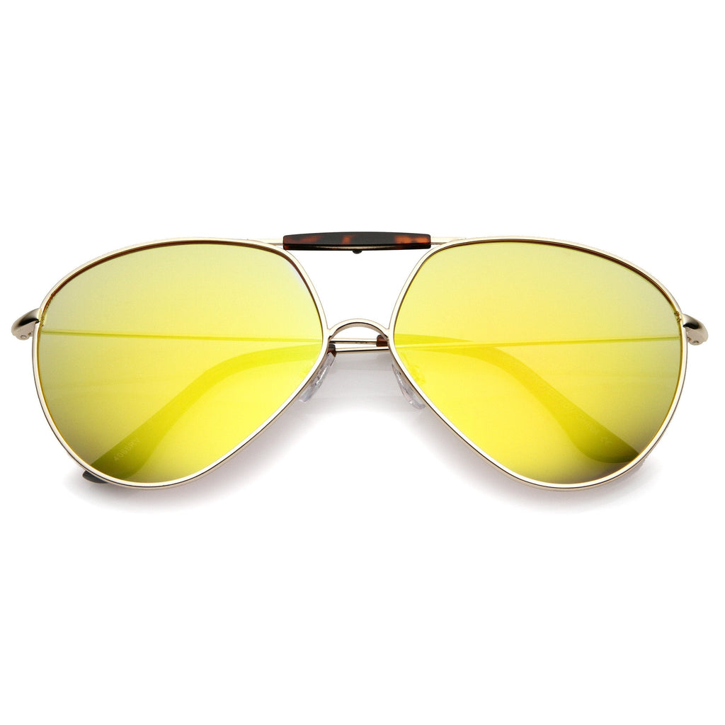 Retro Modern Oversize Flat Lens Aviator Sunglasses A735