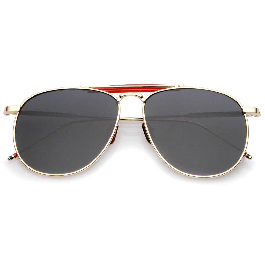 Oversize Modern Dapper Flat Len Aviator Sunglasses A785