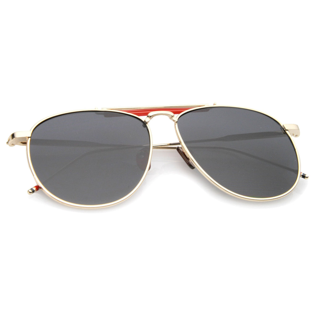 Oversize Modern Dapper Flat Len Aviator Sunglasses A785
