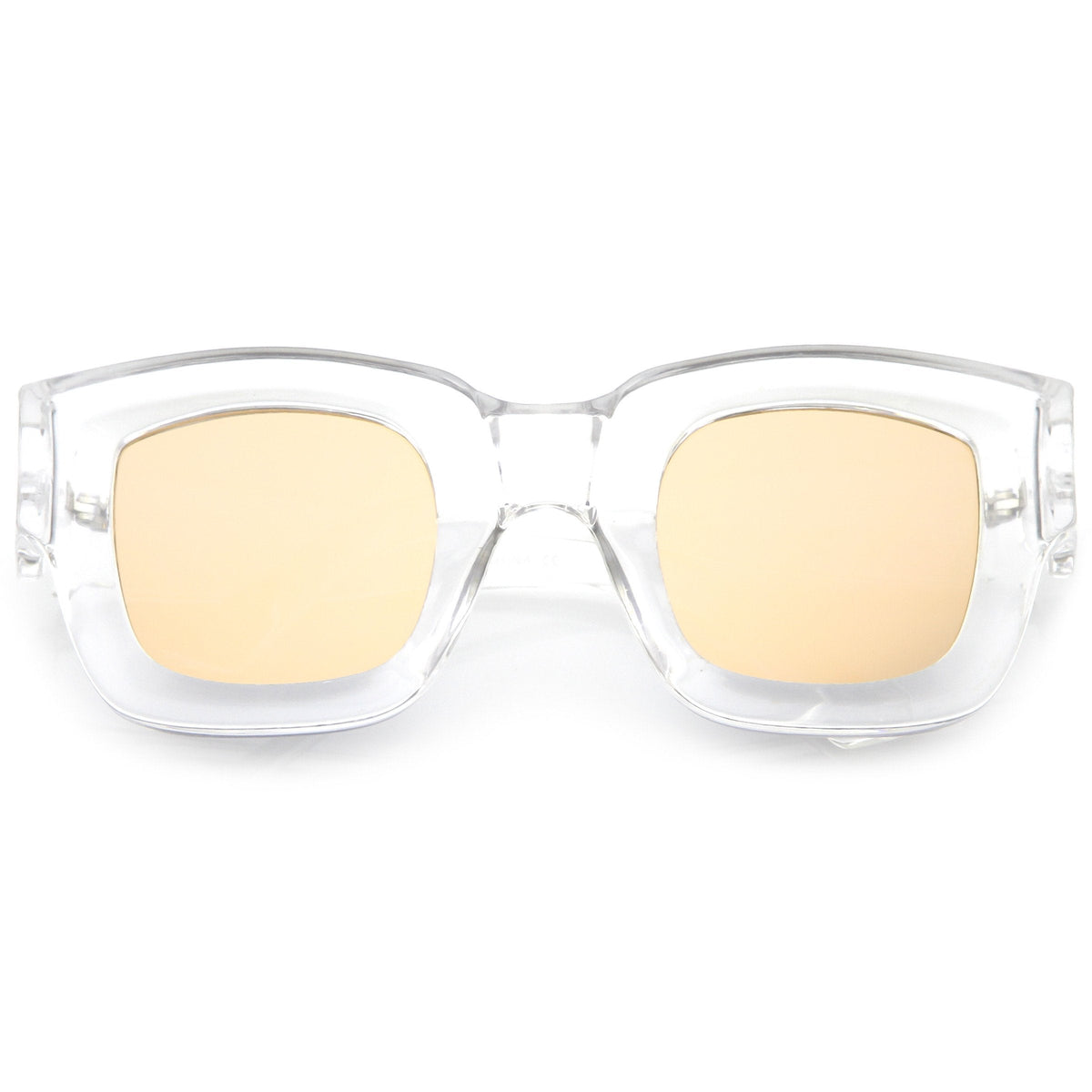 Women's Bold Horned Rim Mirrored Flat Lens Sunglasses C274