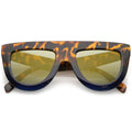 Oversize Retro Modern Flat Top Mirrored Lens Sunglasses C275