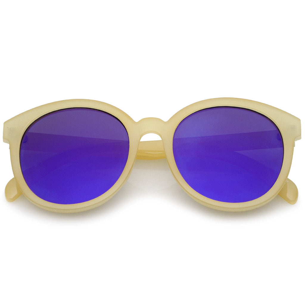 Round Oversize P3 Mirrored Lens Sunglasses A468