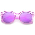 Retro Round Translucent Mirrored Lens Sunglasses C255