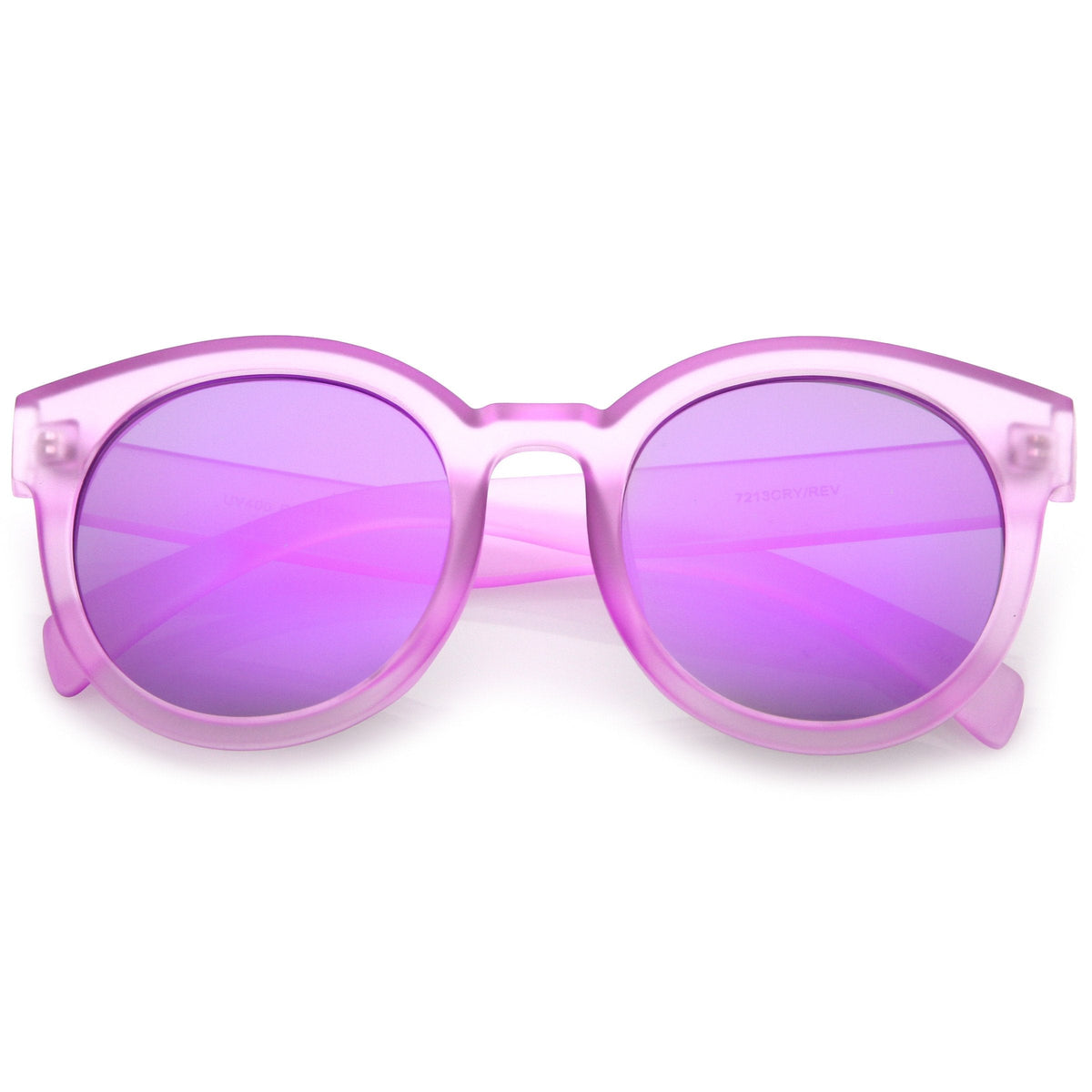 Retro Round Translucent Mirrored Lens Sunglasses C255
