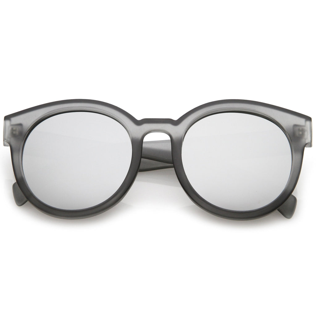 Retro Round Translucent Mirrored Lens Sunglasses C255
