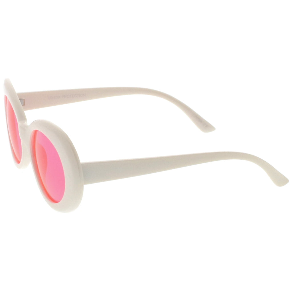 Women's Retro Disco Oval Clout Color Tone Lens Sunglasses 51mm C382