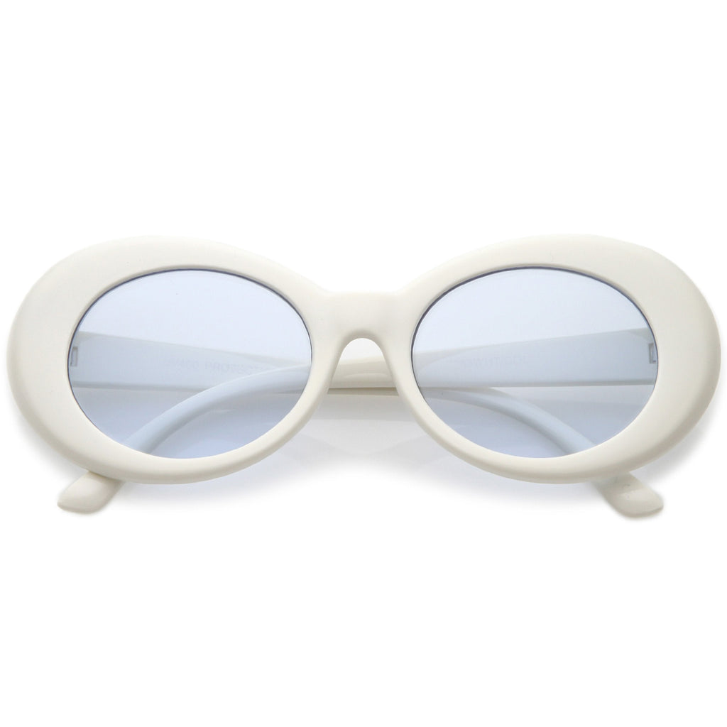 Women's Retro Disco Oval Clout Color Tone Lens Sunglasses 51mm C382