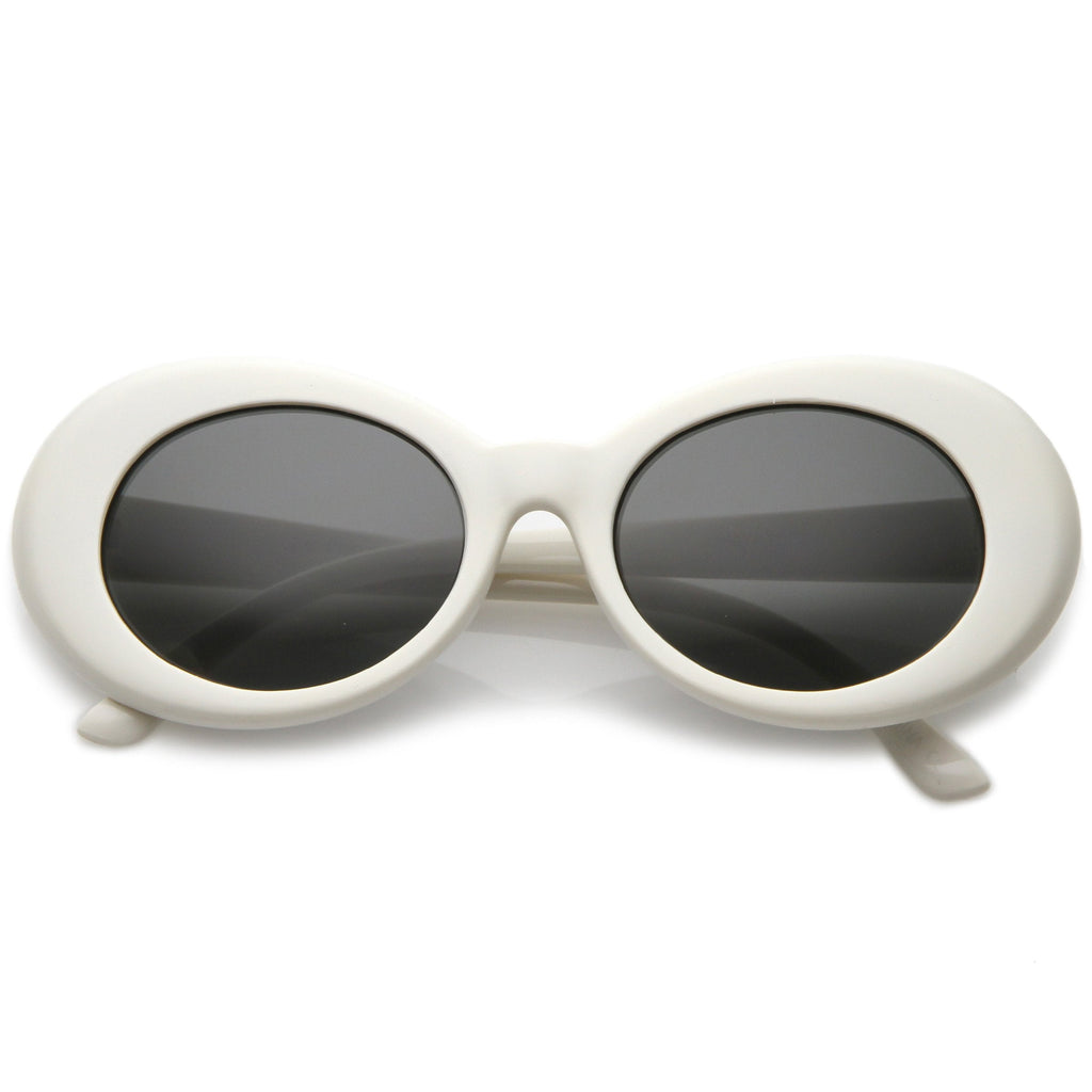 Women's Retro Disco Oval Clout Color Tone Lens Sunglasses 51mm C382