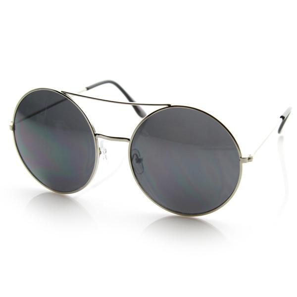 Designer Oversize Metal Bridge Round Womens Sunglasses 8596