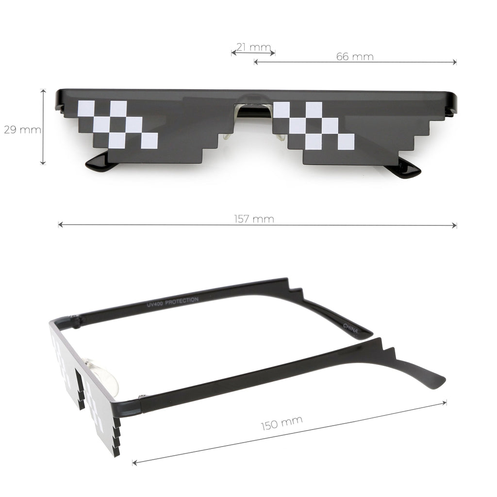 Novelty Thug Life Meme Deal With It Cartoon 8 Bit Sunglasses C635