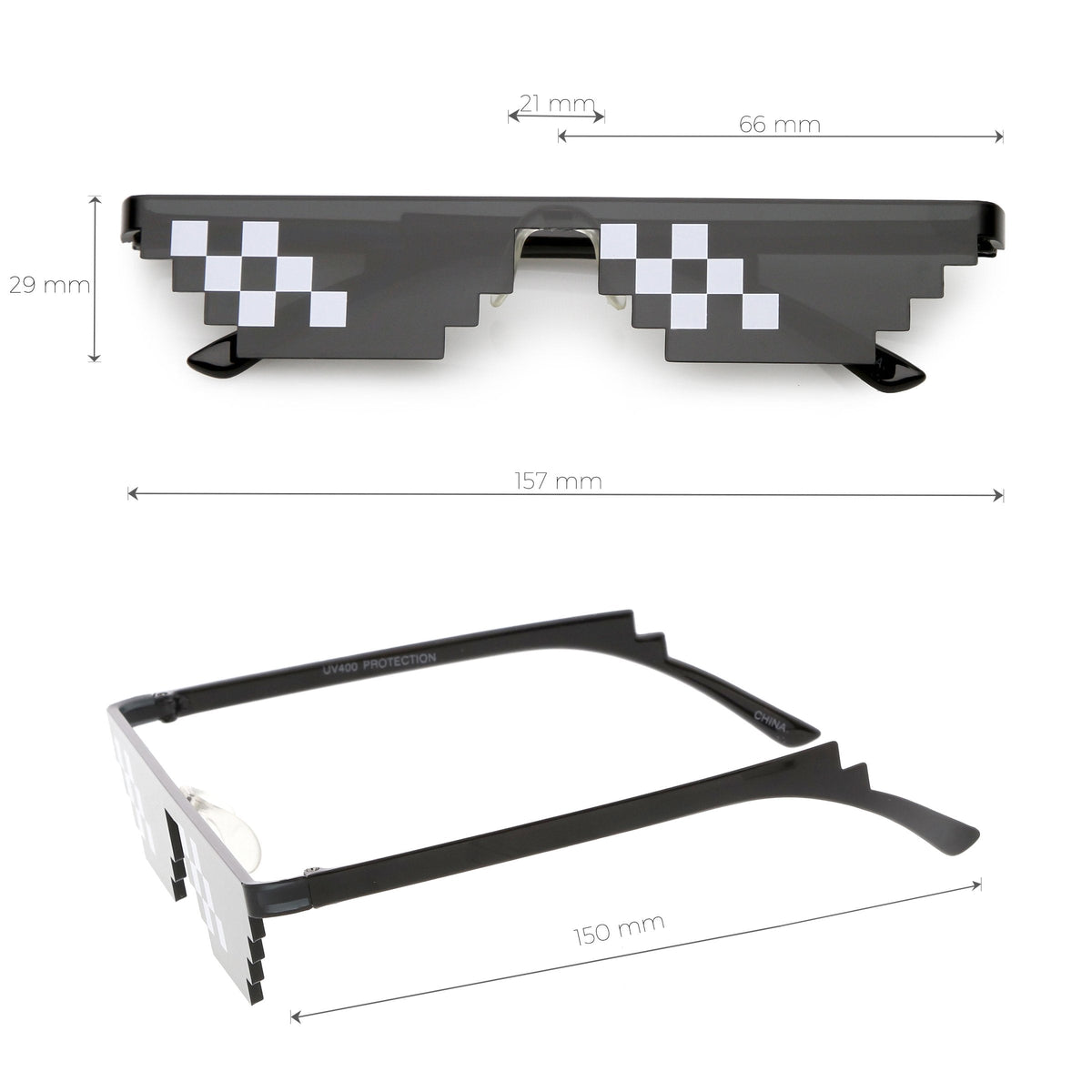 Novelty Thug Life Meme Deal With It Cartoon 8 Bit Sunglasses C635
