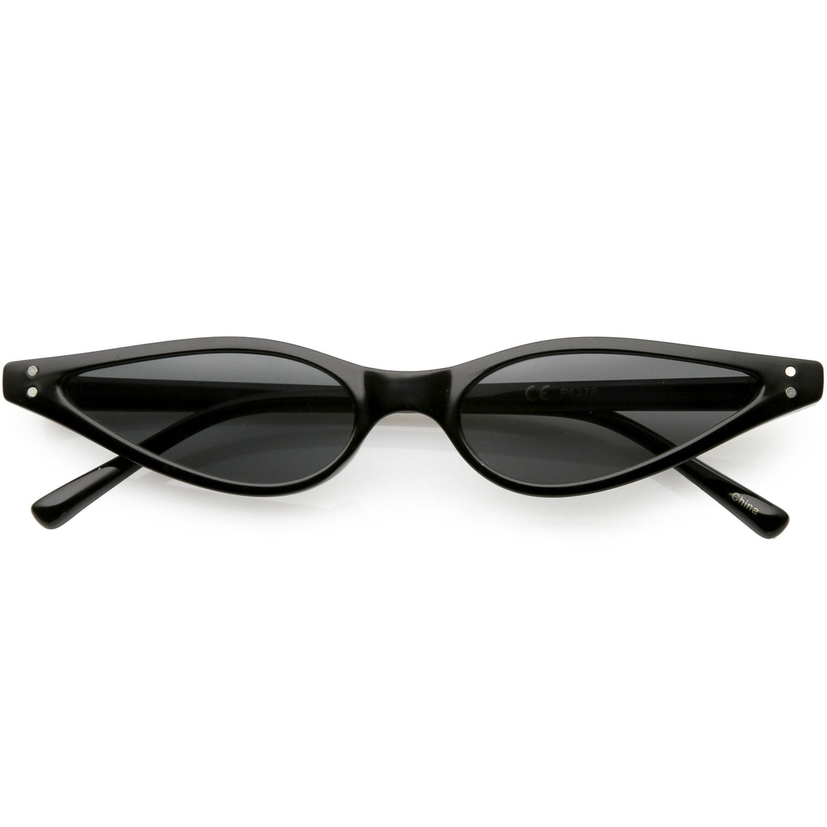 Women's Retro 1990's Thin Cat Eye Dual Rivet Sunglasses C624