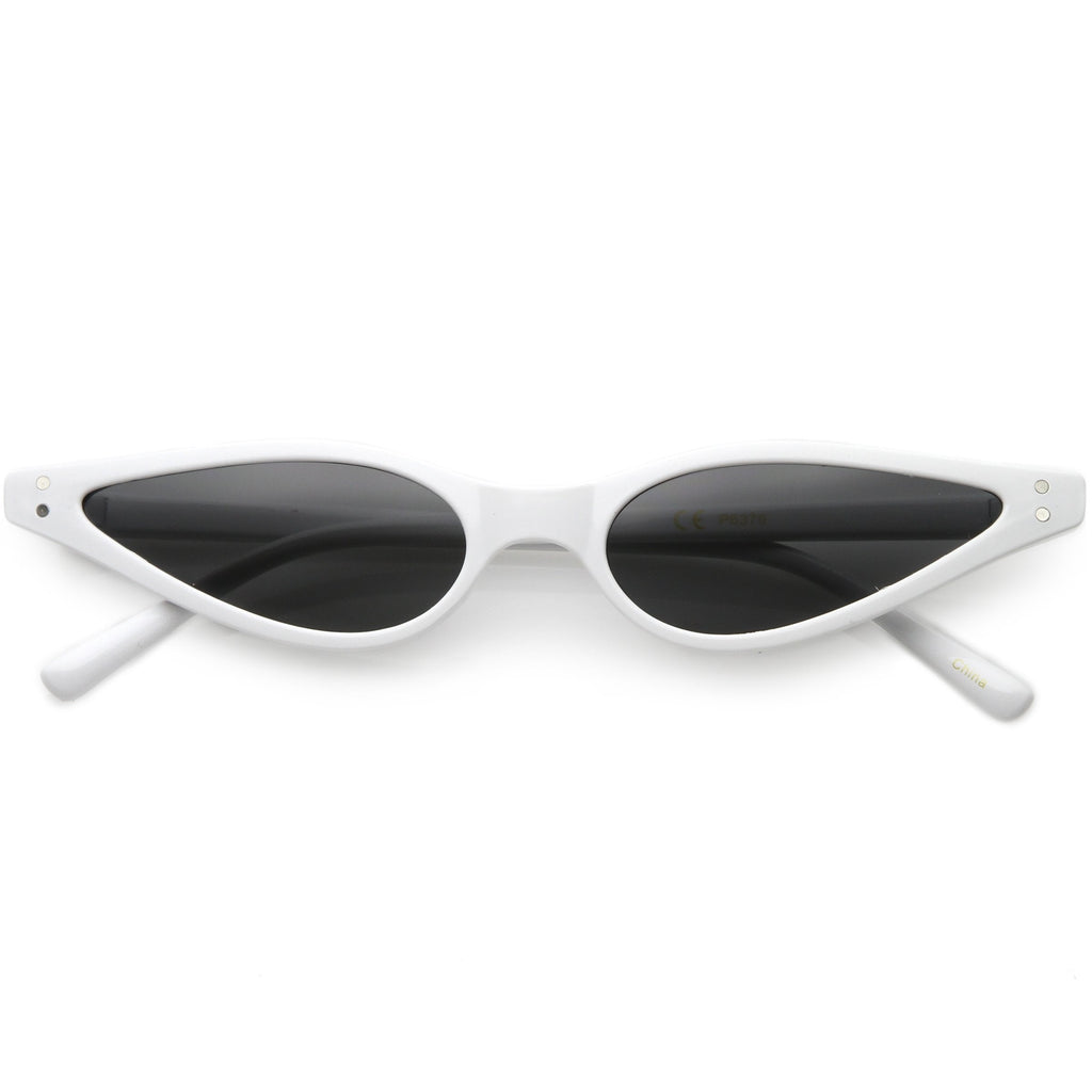 Women's Retro 1990's Thin Cat Eye Dual Rivet Sunglasses C624