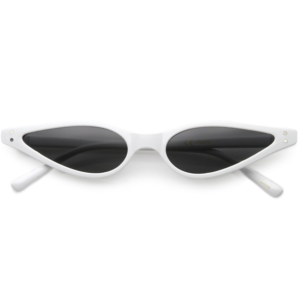 Women's Retro 1990's Thin Cat Eye Dual Rivet Sunglasses C624