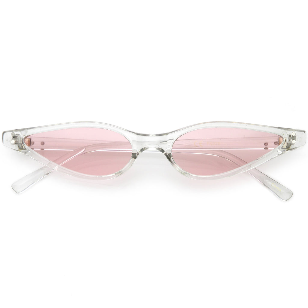Women's Retro 1990's Thin Cat Eye Dual Rivet Sunglasses C624