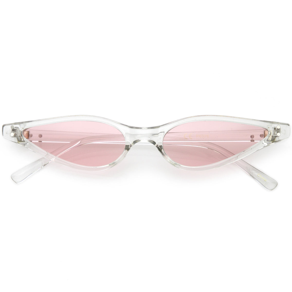 Women's Retro 1990's Thin Cat Eye Dual Rivet Sunglasses C624