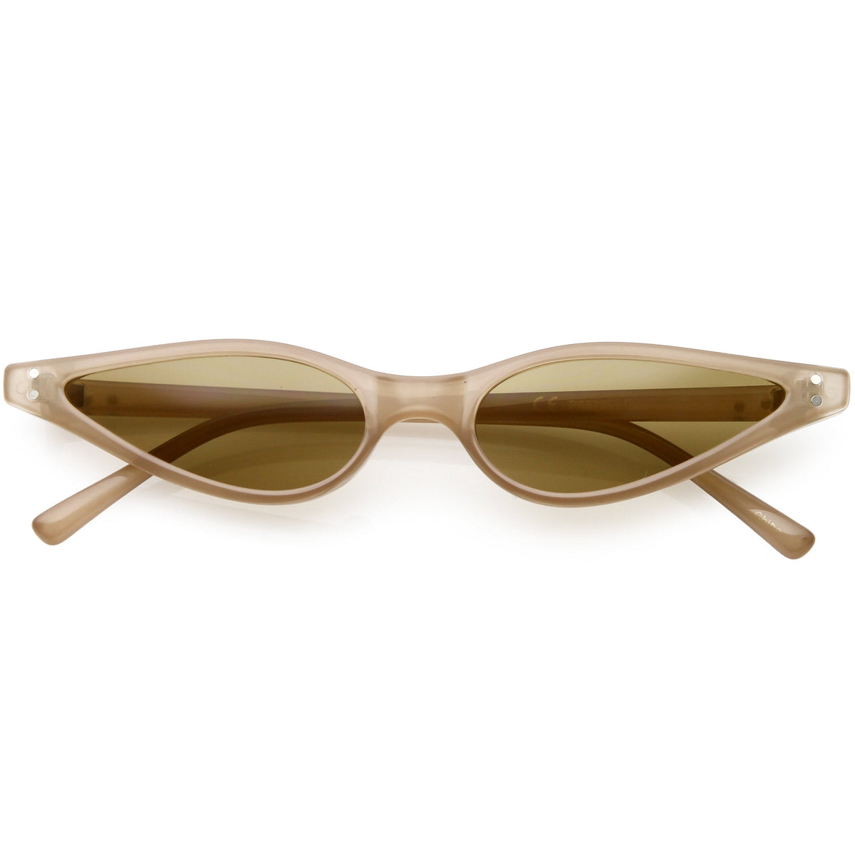 Women's Retro 1990's Thin Cat Eye Dual Rivet Sunglasses C624