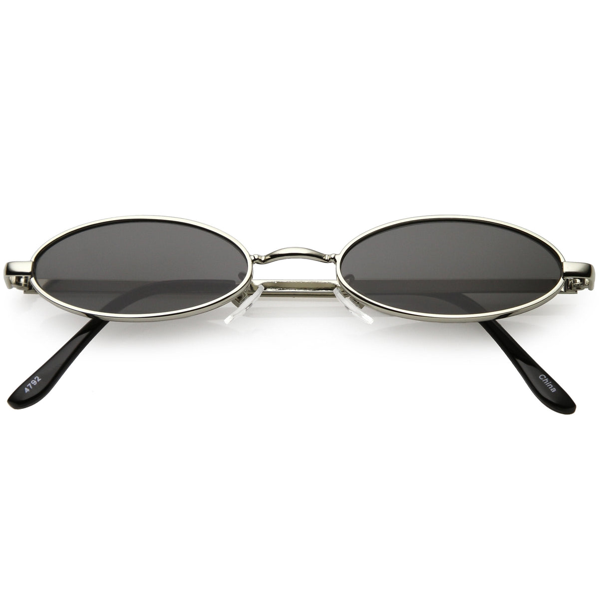 Retro 1990's Small Oval Metal Flat Lens Sunglasses C626
